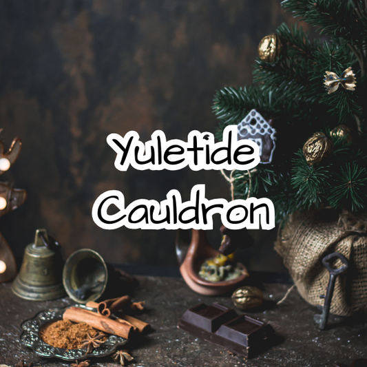 Yuletide Cauldron Scented Candle - Holiday Candle -  Cinnamon - Orange Peel - Aged Cedar - Cranberry Wine