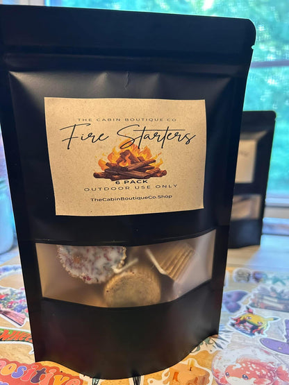 Fire Starters 6 Pack - Camping - Bonfires - Outdoor Use - Eco Friendly