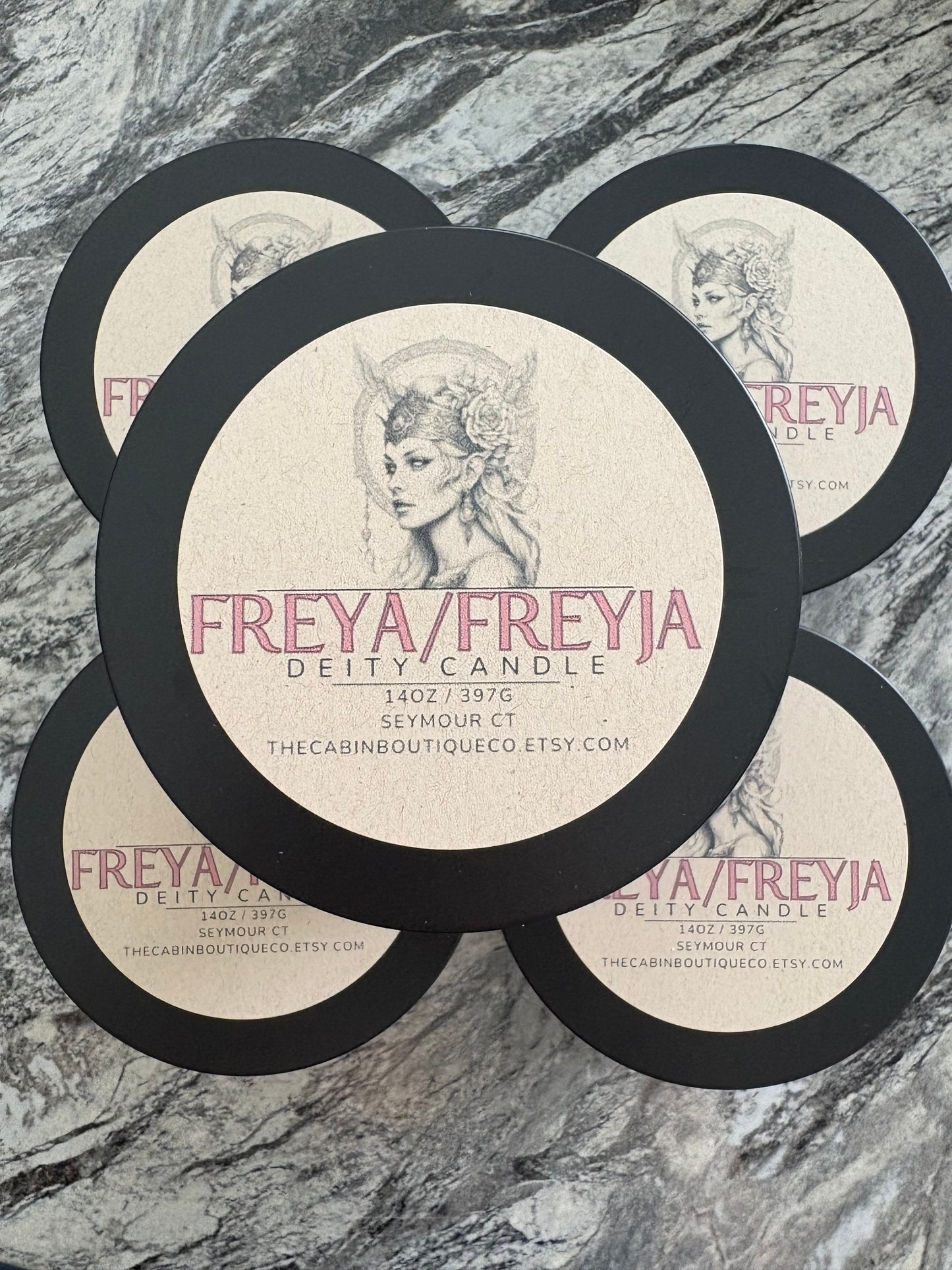 Freya Deity Crystal Candle 14oz