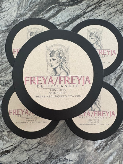 Freya Deity Crystal Candle 14oz