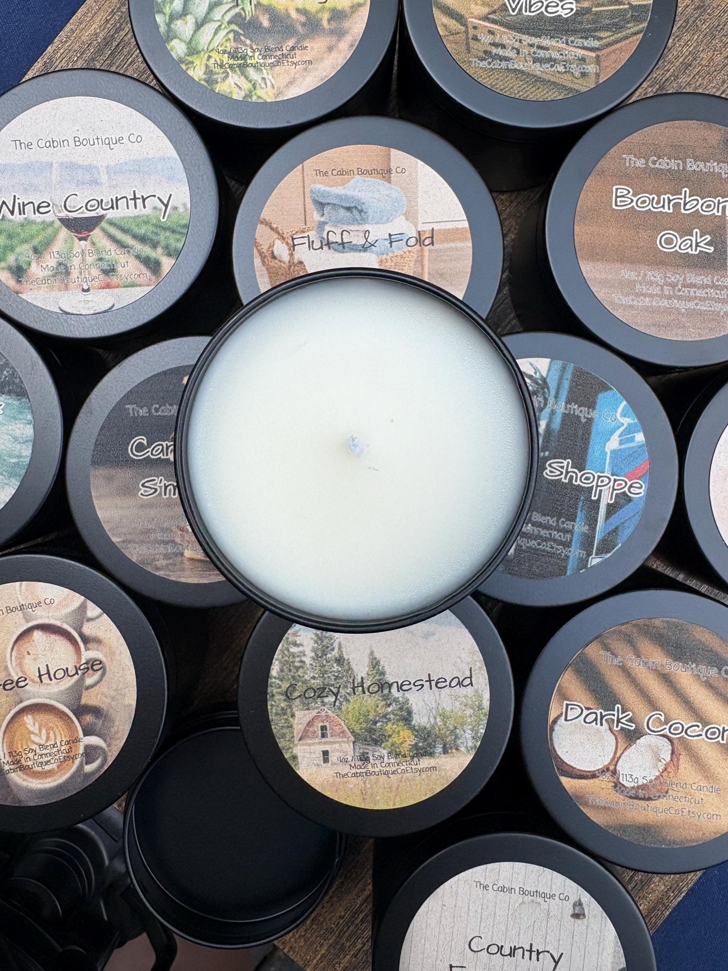 Seastone & Driftwood Scented Candle - Ocean Air - Sea Salt - Driftwood - White Musk